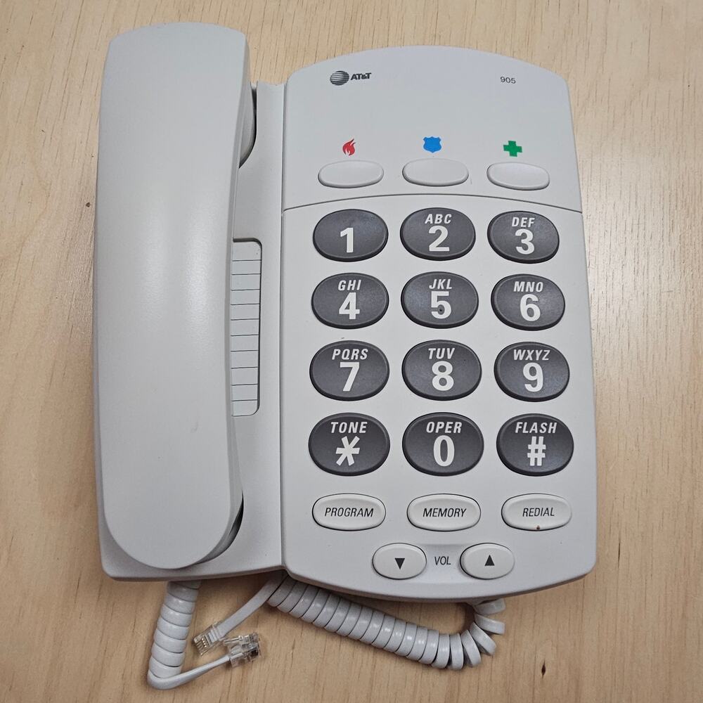 Vintage NOS 1998 AT&T Big Button Plus Telephone Model 905,Designed for Seniors